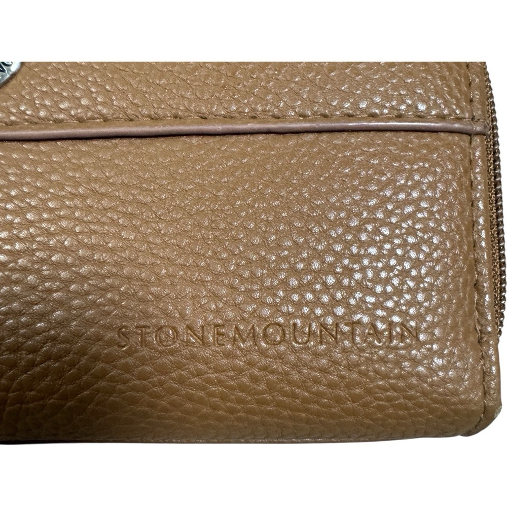 Stone Mountain Wallet & Checkbook Purse Bag Genuine Leather Tan 2 Piece Set - Picture 9 of 10